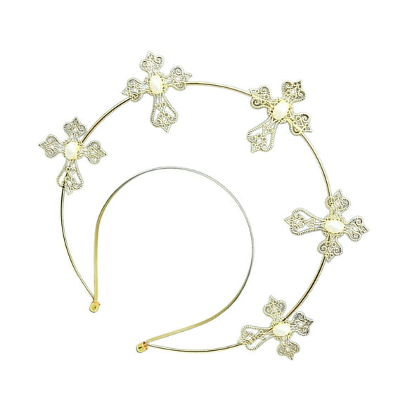 SIEYIO Handmade Headband Halos Goddess Gothic Crown Headpiece Filigree for Wedding Bride Photo Props Hair Accessories