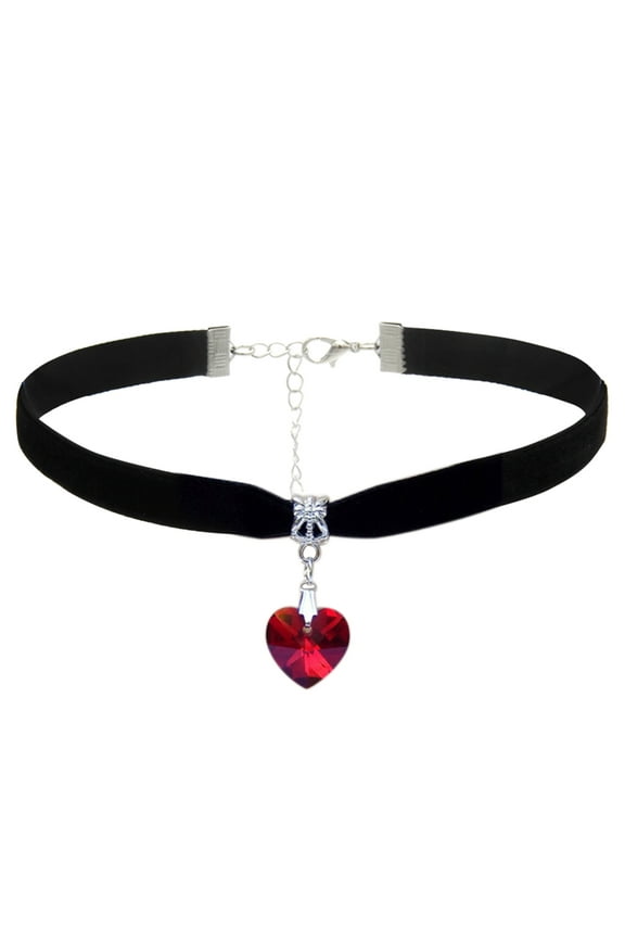 Heart Pendant Necklace Heart Choker Long Chain Love Necklaces Men Women Chocker