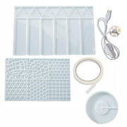 SIEYIO Hexagonal Light Resin Molds Mosaic Shape Decor Box Silicone Molds for Epoxy Resin Casting DIY Home Candlestick Ornament