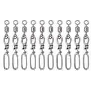 Stainless Steel Ball Bearing Fishing Swivels With Snaps – 20pcs, Sizes 0# To 6#, Test 26LB To 180LB