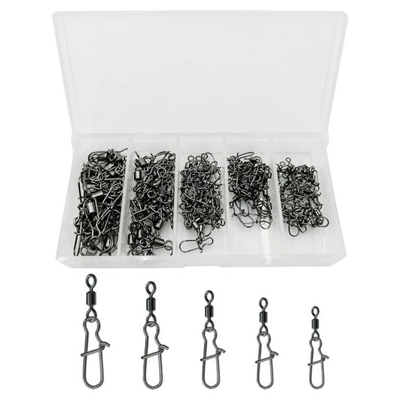 SIEYIO High Strength Fishing Swivels and Snap Swivels, Heavy Duty Bearing Swivels with Welded Rings for Saltwater Fishing