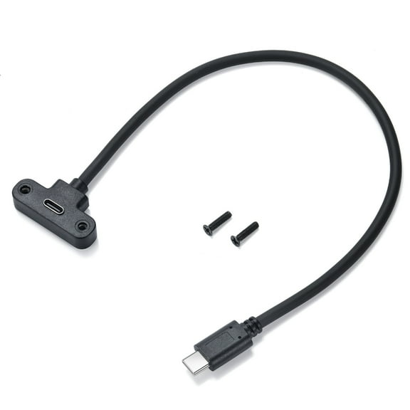 SIEYIO Highly Speed USB C Data Cable, Male to Female with Panel Mount Screw, Extension cord USB C Connectors 30cm/11.81inch