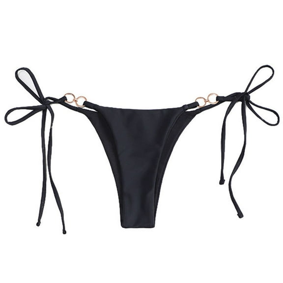 SIEYIO Highs Cut Bikinis Bottoms for Women Low Waist Swim Brief Tie Side Swimsuit Bottom