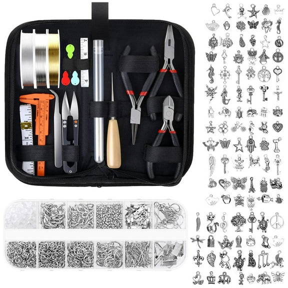 SIEYIO Jewelry Making Supplies Set with Jewellery Wires Findings Kit DIY Crafts Tools