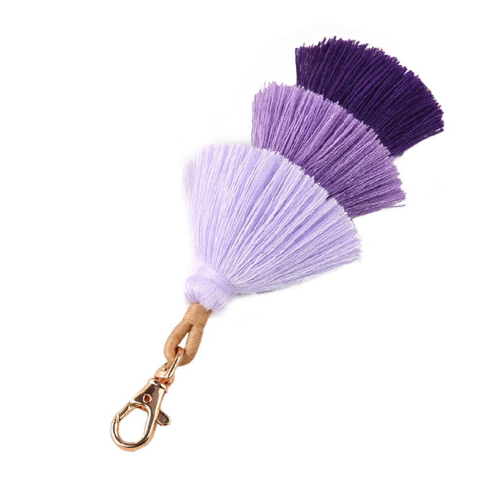 SIEYIO Kawaii Boho Pom Pom Keychains Tassel Bag Charm Colorful for Key ...