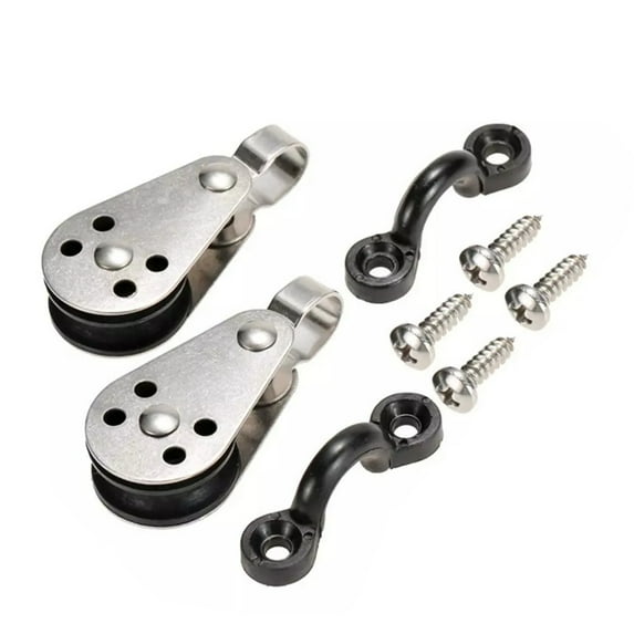 SIEYIO Kayak Canoes Anchors Trolley Kits Small Pulley Block with Nylon Pad Eye and Screw