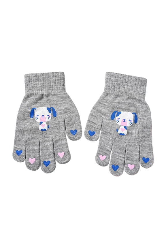 Knitted Mittens for Boy Girl Children Winter Crochet Thick Mitten for 4-8Years