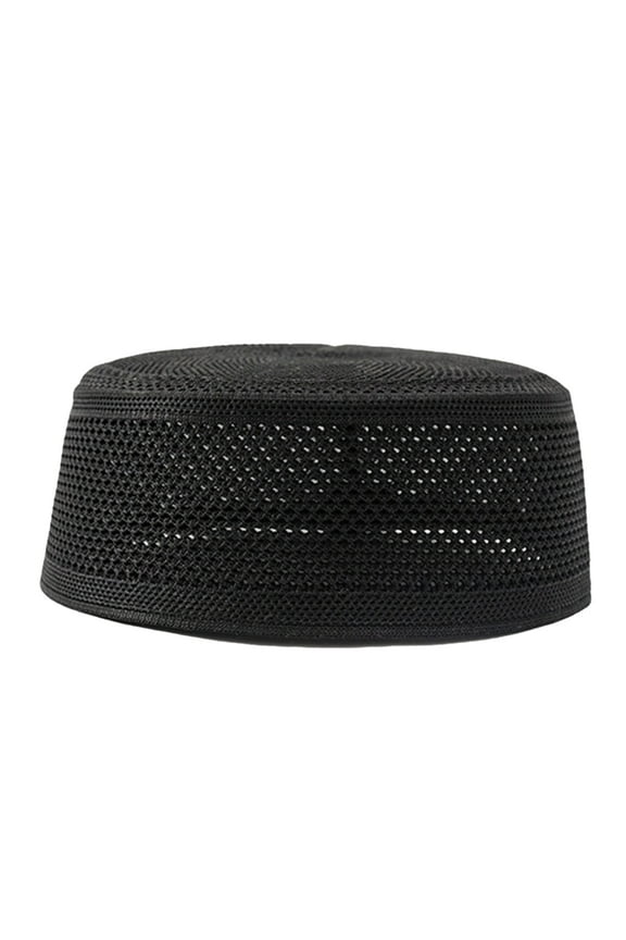 Knitting Hijab Prayer Hat Indian Turban Caps for Breathable Cotton Kufi Round Hat Arabia Hat Islamic Worships Hat