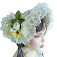thumbnail image 1 of SIEYIO Lace Fascinators For Women Victorian Bonnet Victorian Headdres Teas Party SunHat, 1 of 20