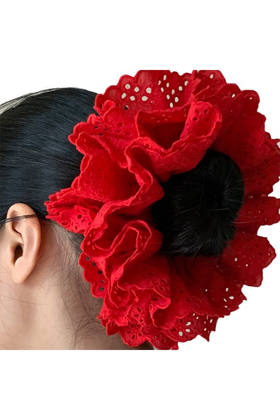 Lace Trim Hair Tie MultiLayer Hair Buns Scrunchies Elastic Hair Circles Big Scrunchy Elegant Hairband Female Hair Decors