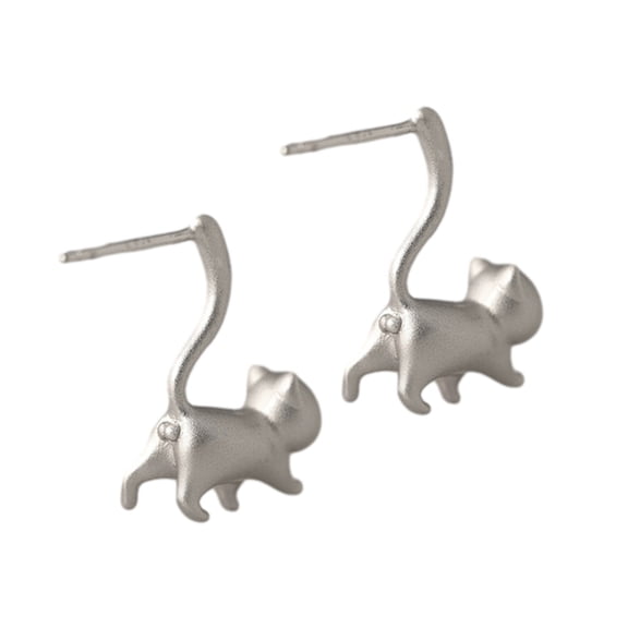 SIEYIO Long Tail Cat Stud Earring Eye Catching Cute Earrings Daily Wear Jewelry