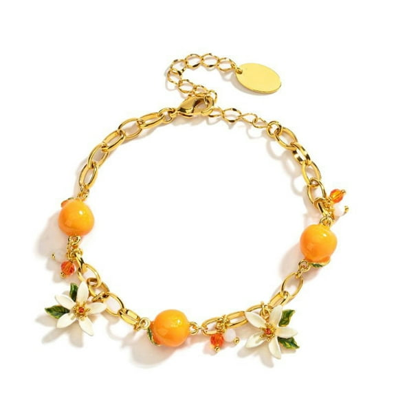 SIEYIO Lovely Orange Bracelet Niche Designs for Fashionable Women Ladies Daily Use