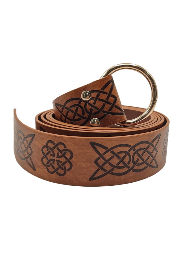 Medieval Keltic Embossed Waist Belt Vintage Knight Belt Bag Men Women Belt Drawstring Purse Unisex Costume Accessories