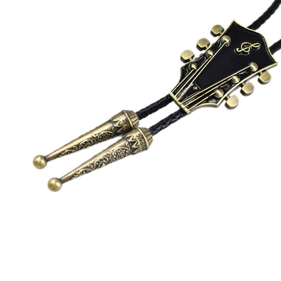 SIEYIO Mens Western Cowboy Enamel Guitar Pendant Bolo Tie Necktie Shirt Chain Necklace
