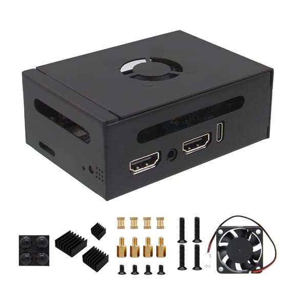 SIEYIO Metal Case For Orange Pi 5Pro (N515) Board, Efficient Cooling Fan and Heatsink
