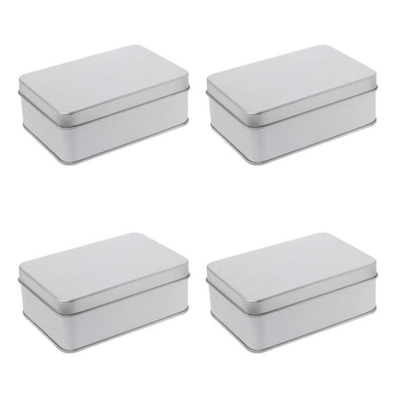 SIEYIO Metal Rectangular Empty Tins Simple Versatile Rectangular Metal Tins