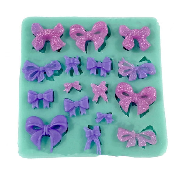 SIEYIO Mini Love Heart Bow Silicone Mold Handmade Candle Soap Making Mould for DIY Baking Fondant Chocolate Wedding Cake Decorating Tools