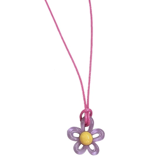 SIEYIO Minimalist Flower Charm Necklace Delicate Statement Jewelry for Valentine Day