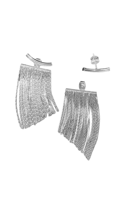 Modern Metal Earrings Long Tassels Ear Pendants Fringe Eardrops for Daily Wear