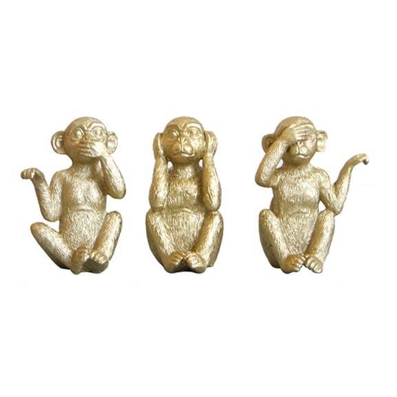 SIEYIO Multipurpose Monkey Figurines 3pcs Sculpture Decoration Supplies for Festival Holiday New Year Birthday Decor