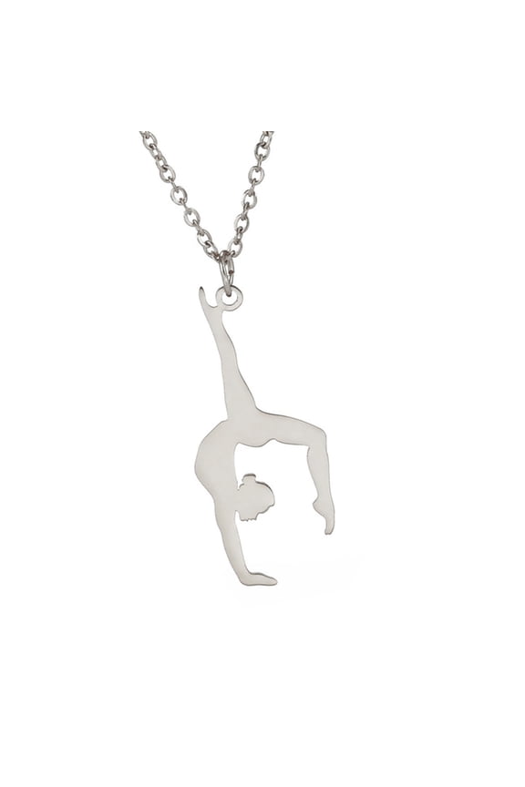 Multipurpose Women's Eurhythmics Dancer Necklace High Polished Stainless Steel Charm Pendant Casual Wear Accessory