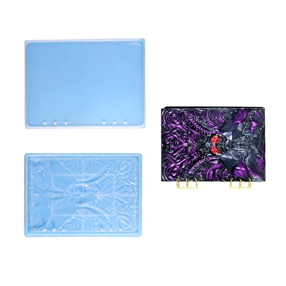 SIEYIO Notebook Silicone Mold DIY Resin Book Mold Crystal Epoxy Casting Molds Diary Notepad Handcraft Molds with Binder Rings