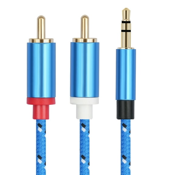 SIEYIO Nylon Braided 3.5mm to 2RCA Aux Cable 2RCA to 3.5mm AUX Cord for Phones Tablets Supports Bidirectional Transfer