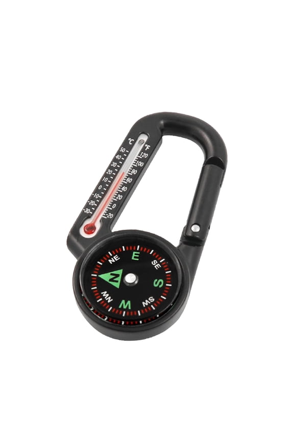 Outdoor Climbing Temperature Tester Helping Survival Device Keychain Multifunctional Camping Compasses Thermometers