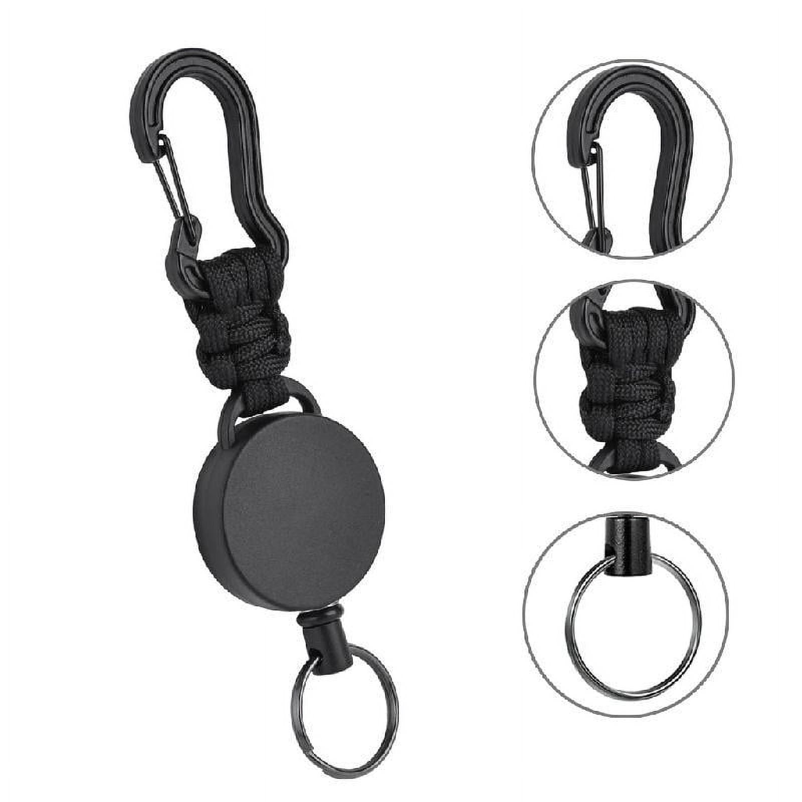 Key Rings With Rope SIEYIO Outdoor Heavy Duty Paracord Keyrings Retractable Rope Carabiner ...