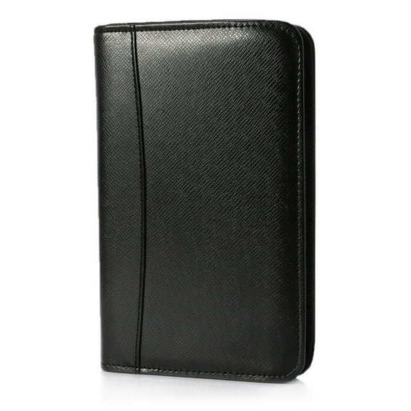 SIEYIO PU Leather Cover A6 Zipper Notebook Loose-Leaf Business Notepad With Calculator