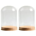 thumbnail image 1 of SIEYIO Pack of 2 Mini Glass Cloche Display Stand with Cork Base for Home Decors Project, 1 of 14
