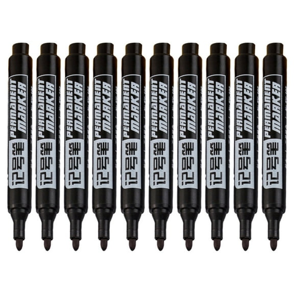 SIEYIO Permanent Marker Medium Point Black/Red/Blue Office Stationery Marking Writing Tool for Plastic Canvas Glass Mugs 10 Set