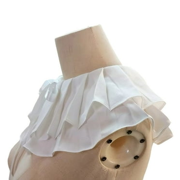SIEYIO Peterpan Collar Ruffled Collar White Vintage Large Lapel Half Shirt Collar Sweet Girls Large Lapel Decorative Shawl
