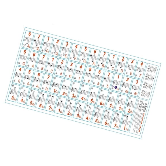 SIEYIO Piano Keyboard Stickers Removable 88/61/54/49/37 Keys Piano Key Labels Notes
