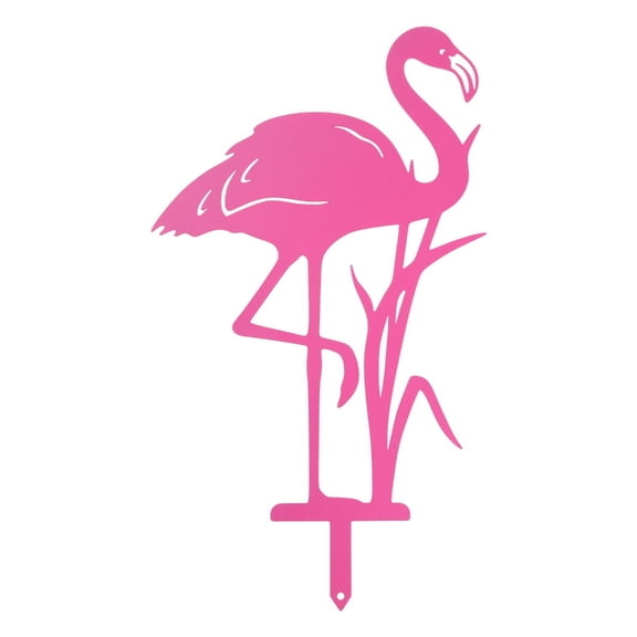 SIEYIO Pink Flamingo Yard Decorations Metal Garden Statues & Sculptures Standing Bird Lawn Ornaments for Patios Backyard Pond