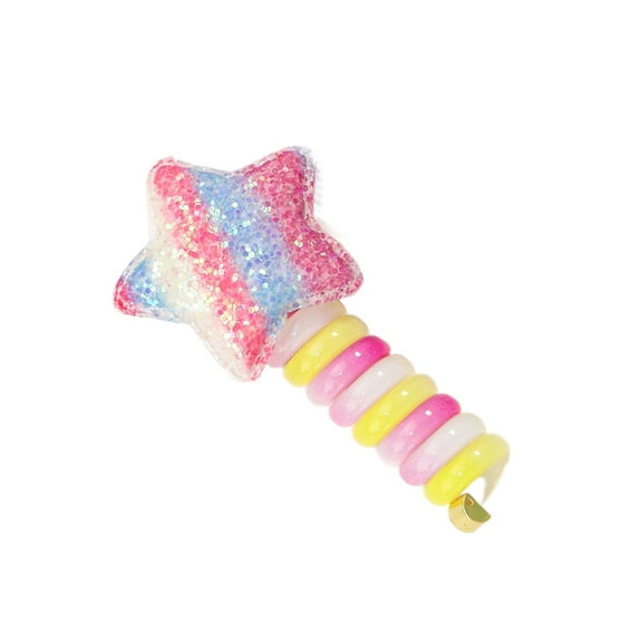 SIEYIO Plastic Hair Scrunchy Colorful Star Wire Hair Tie Girl Thick Hair Elastics Bands