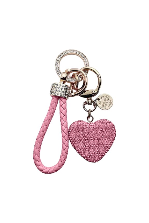 Polymer Clay Heart Key Accessory with Glittering Fashion Bag Accessory