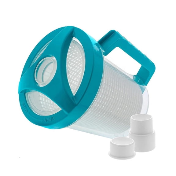 SIEYIO Pool Leaf Canister with Transparent Body Professional Leaf Catcher with Mesh Basket Swimming Pool Maintenance Supplies