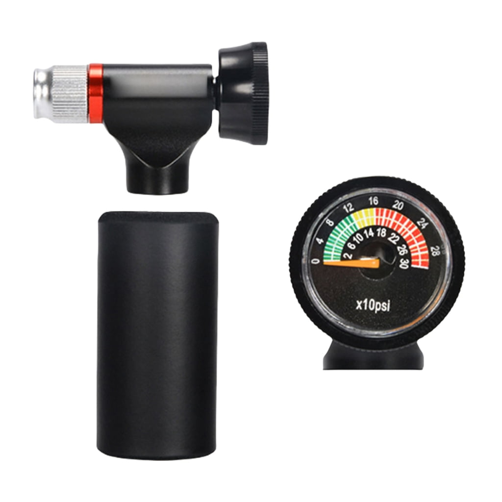 SIEYIO Portable CO2 Inflator Head Road Bike Tire Inflator CO2 Tyre Filler Air Pumps with Pressure Gauge & Insulated Sleeve