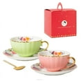 thumbnail image 1 of SIEYIO Practical Teas Cup Set With Saucer Sophisticated Ceramic Teas Cup Set European Designs Mugs for Business Occasion, 1 of 20