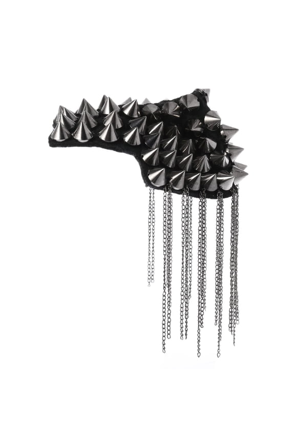 Punk Gothic Tassel Stud Rivet Pin Brooch Epaulette Shoulder Mark Board Epaulet