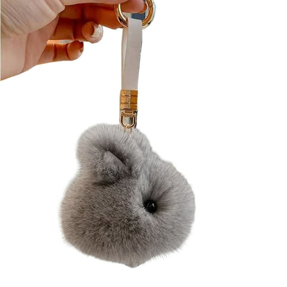 SIEYIO Rabbit Hairball Charm Keychains Sweet Cute Pendant Keyring Hanging Decoration