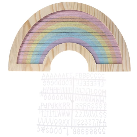 SIEYIO Rainbow Letter Board Rustic Wood Frame Felt Message Boards with Letters Numbers Set for Farmhouse Wall Decor