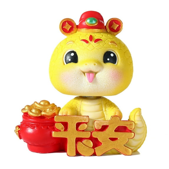 SIEYIO Resins Chinese Snake Figure 2025 Snake Year Statue Fengshui Ingot Sculpture for New Years Home Decoration