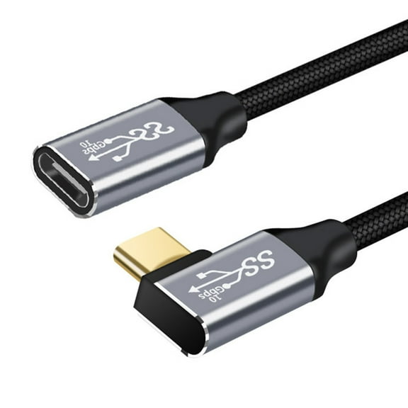 SIEYIO Right Angle USB C Extension Cable, 90 Degree USB 3.1 Type C Male to Female Extender Line Fast Charging Cable Cord