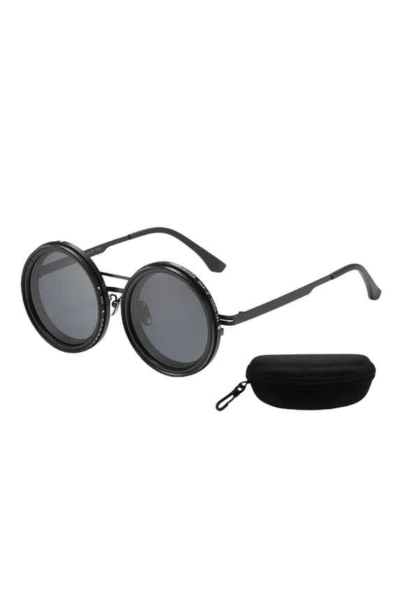 Round Polarized Sunglasses with Adjustable Tint Outdoor Fishing Glasses Dimming Sunglasses Light Weight Beach Eyewear