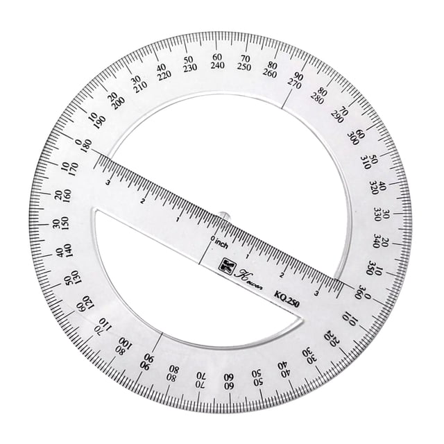 SIEYIO Round Protractor Ruler Plastic Math Measuring Tool Full Center ...
