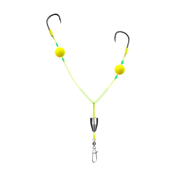 SIEYIO Saltwater Double Hook Rigs with Anti Corrosions Metal and Floating Lures
