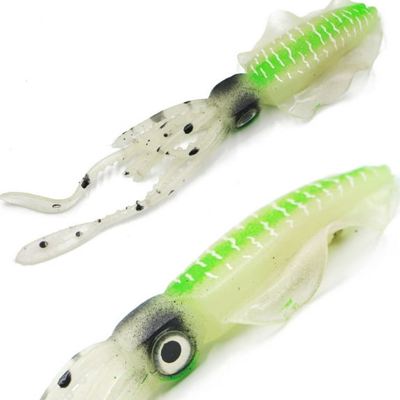SIEYIO Sea Fishing Squid Bait with Ear Thin Fin Soft Baits Fish-shaped Fake Lure