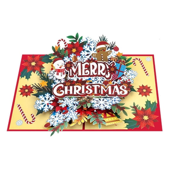 SIEYIO Seasonal Popup Holiday Card With 3D Layering Snowflake Flower with Envelope